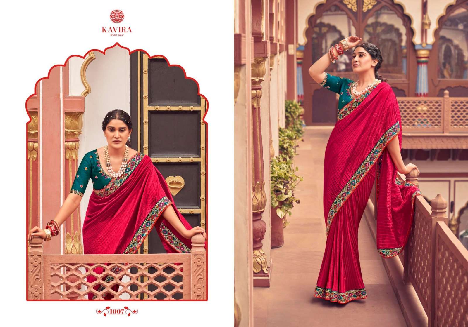KAVIRA PRESENT AANVI 1001-1009 DESIGNER FESTIVE WEAR FANCY SAREES WHOLESALER