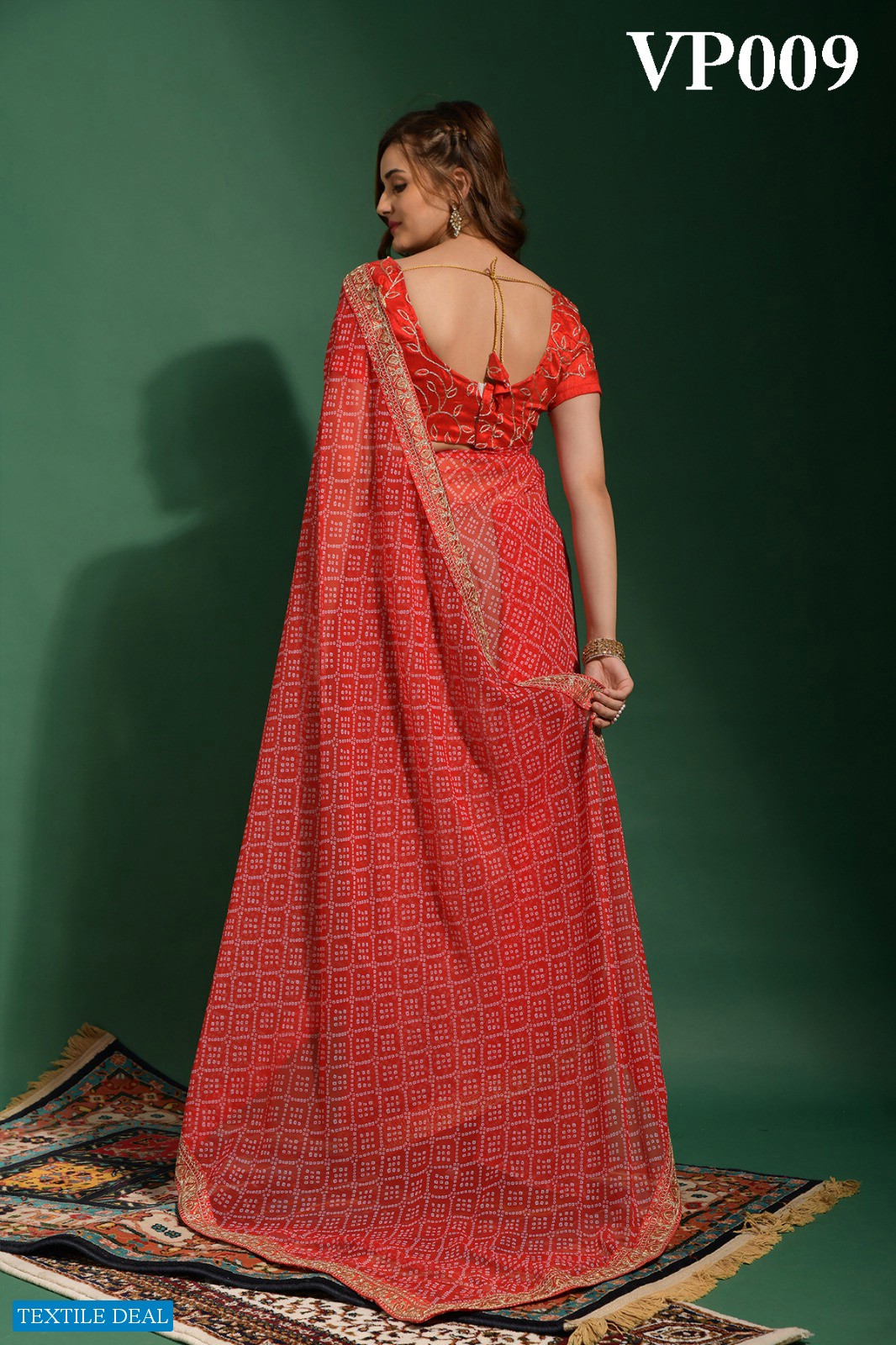 Fashion Berry Bandhani Wholesale Bandhani Printed Embroidery Work Ethnic Sarees