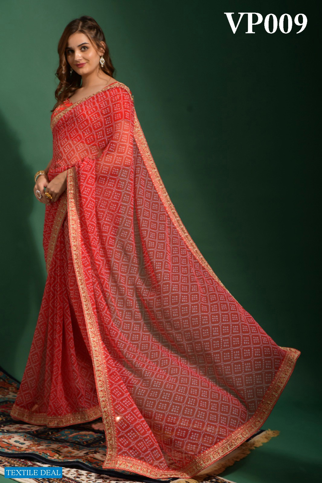 Fashion Berry Bandhani Wholesale Bandhani Printed Embroidery Work Ethnic Sarees