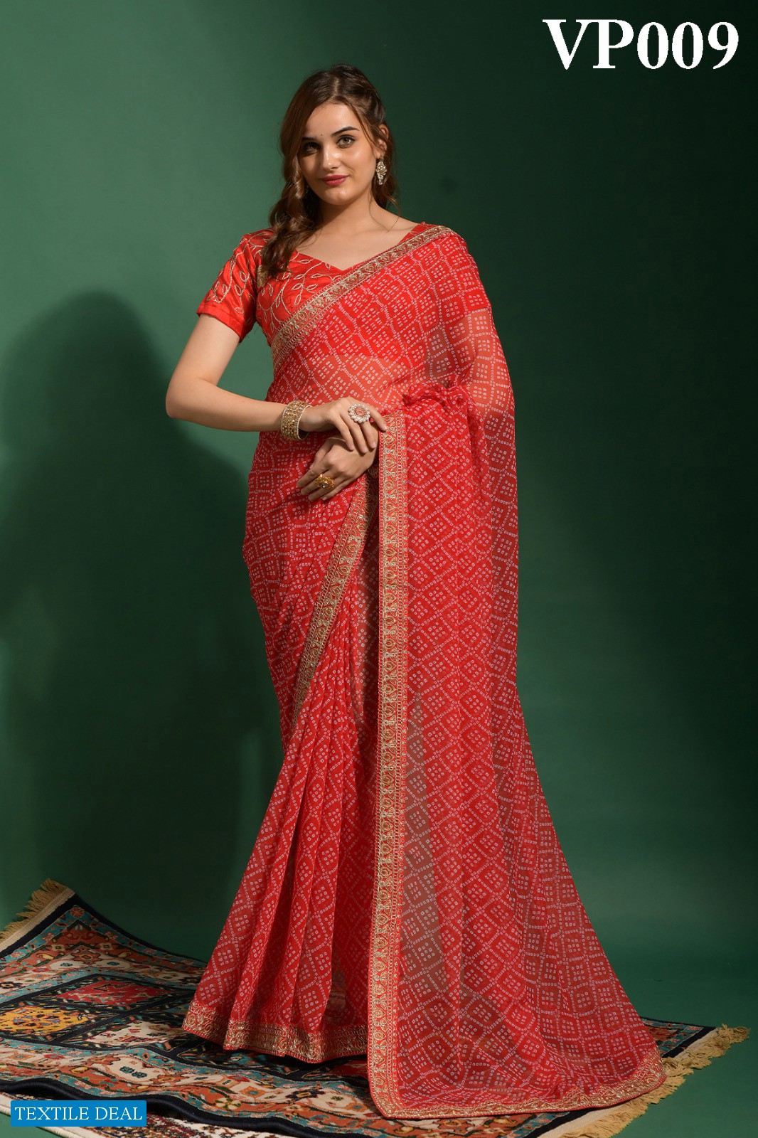 Fashion Berry Bandhani Wholesale Bandhani Printed Embroidery Work Ethnic Sarees