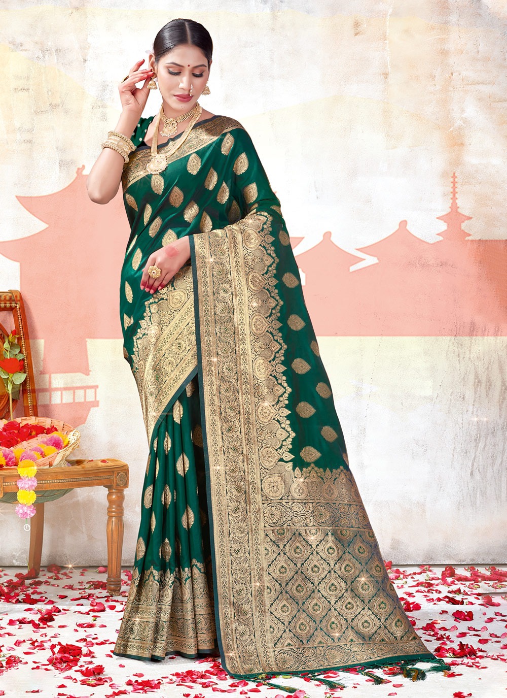 Bunawat Vatika Wholesale Banarasi Silk Ethnic Sarees