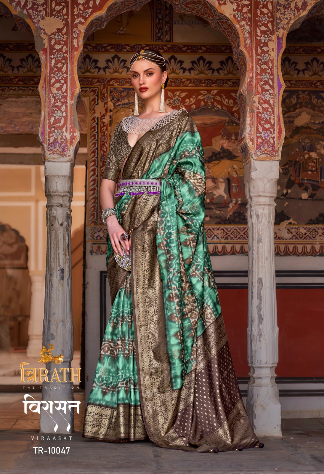 Trirath Viraasat Wholesale Mercerized Sigma  Silk Festive Sarees