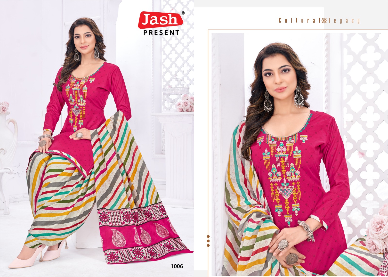 Jash Anupama Vol-1 Wholesale Neck Embroidery Cotton Dress Material