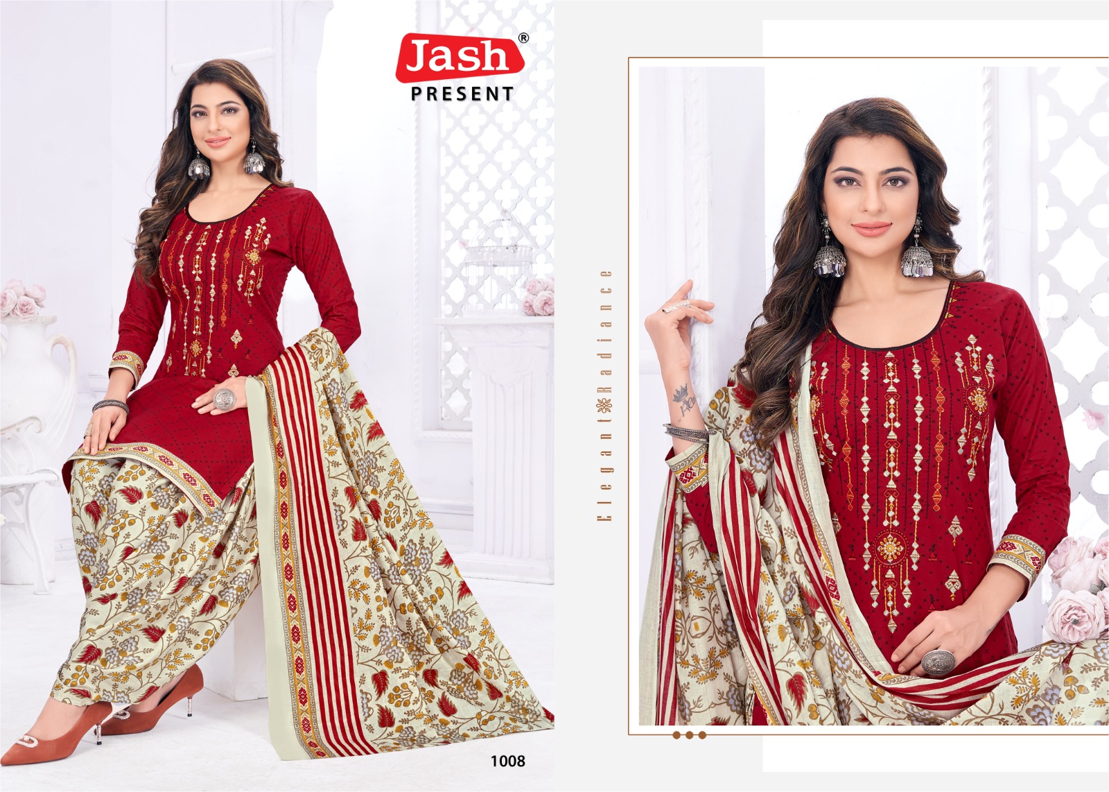 Jash Anupama Vol-1 Wholesale Neck Embroidery Cotton Dress Material