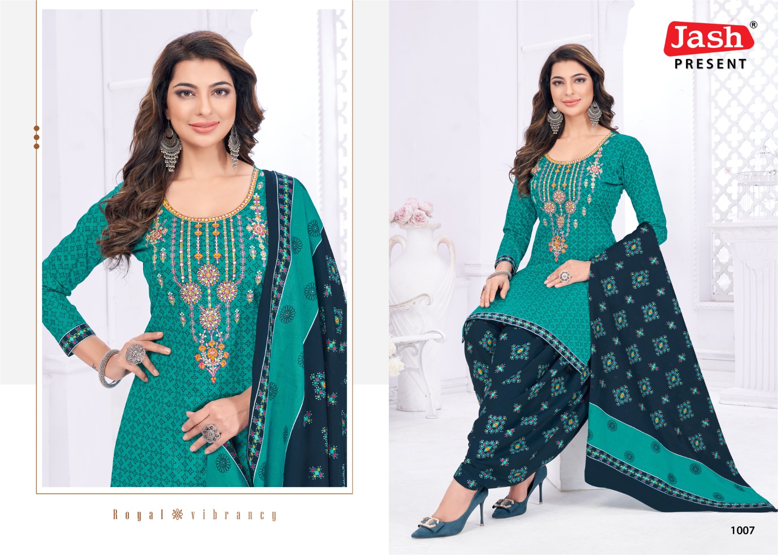 Jash Anupama Vol-1 Wholesale Neck Embroidery Cotton Dress Material