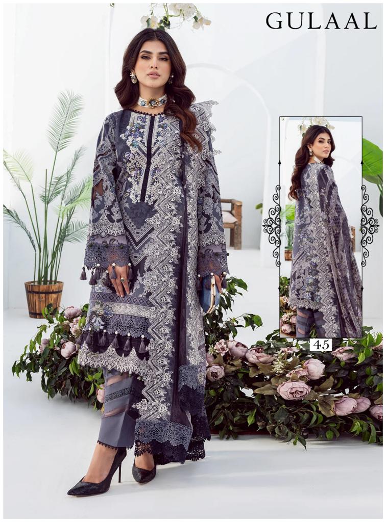 GULAAL CLASSY LUXURY COTTON COLLECTION VOL 5 BEAUTIFUL DESIGNS PAKISTANI SALWAR SUIT COLLECTION