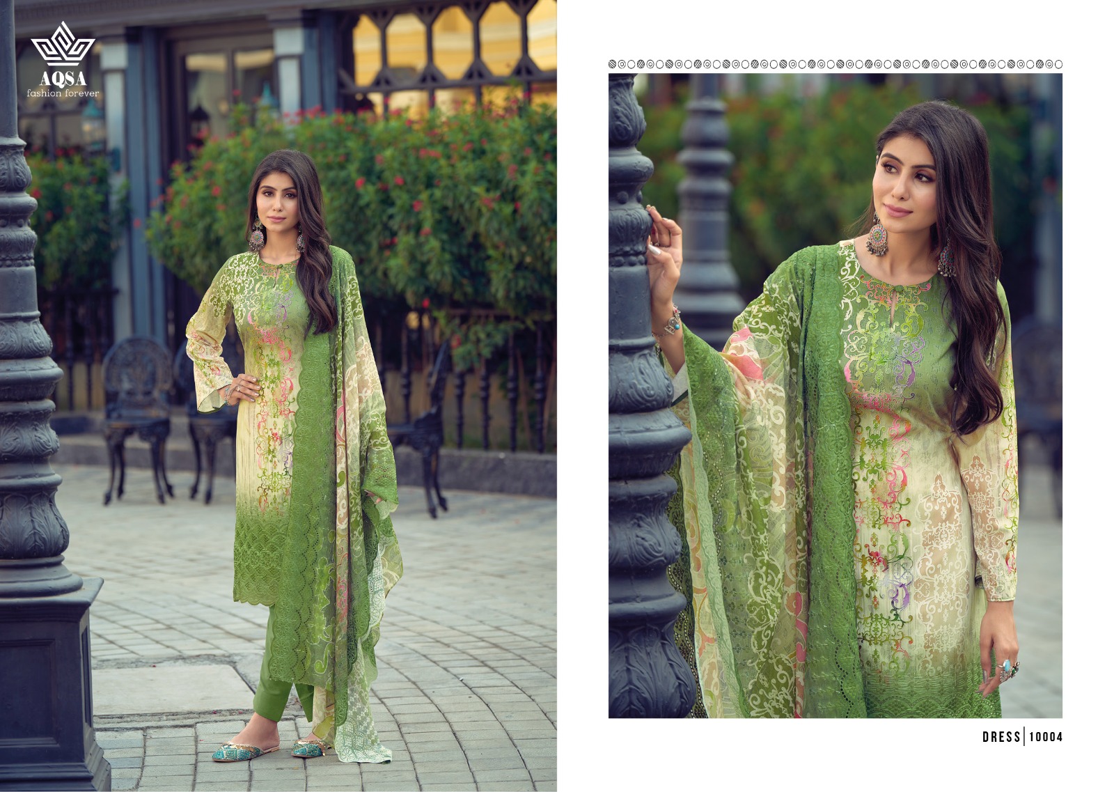 AQSA Shiyahi Wholesale Eva Silk Border Embroidery Dress Material
