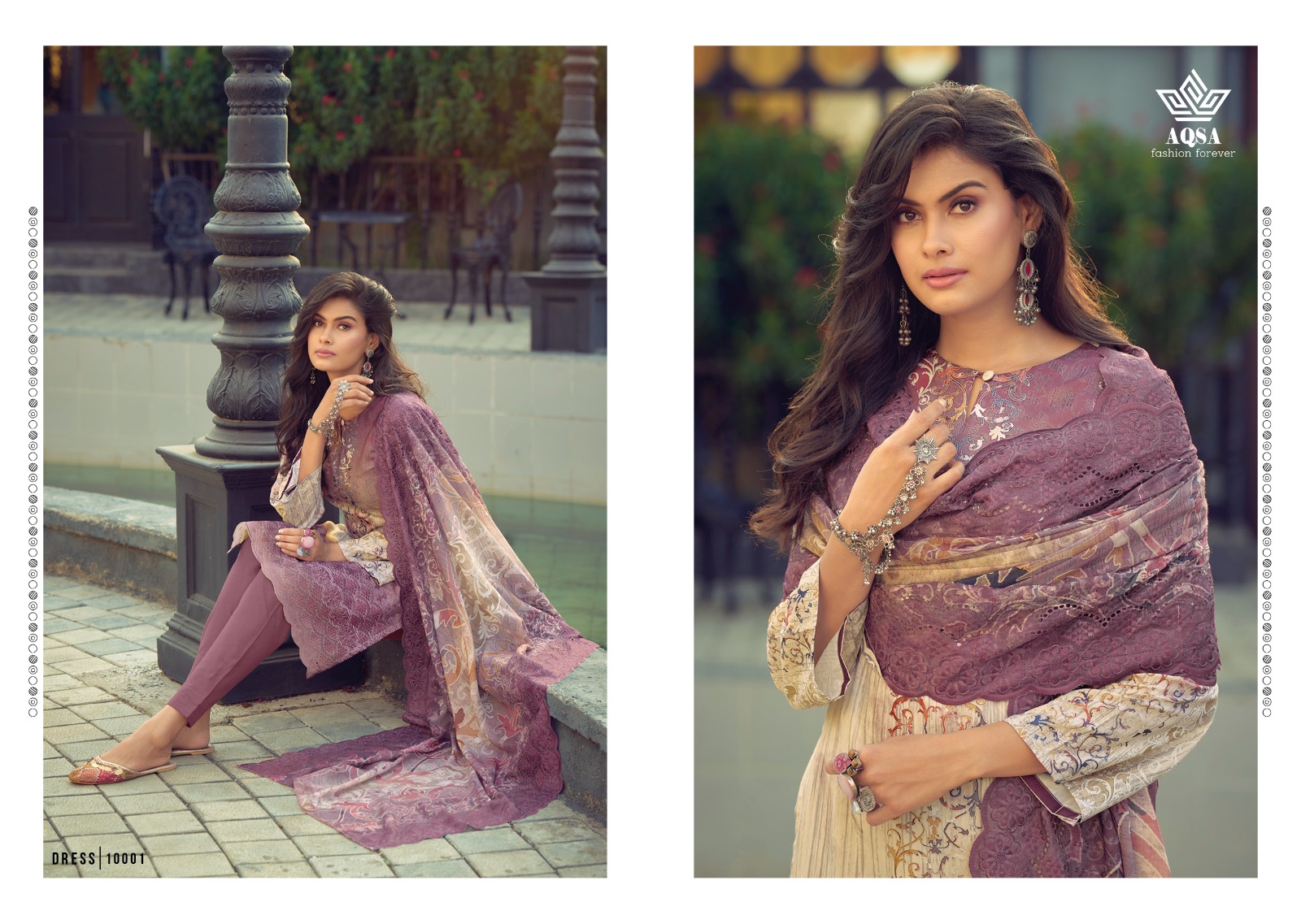 AQSA Shiyahi Wholesale Eva Silk Border Embroidery Dress Material