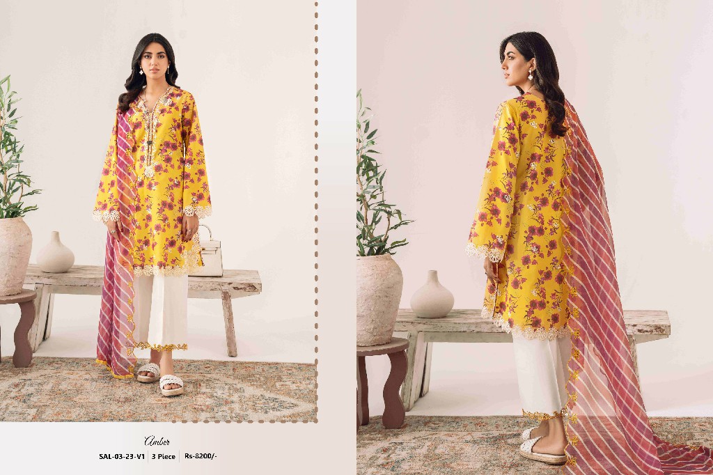 Sablev Fabrics Lila Unstitched Lawn 2023 Pakistani Suits