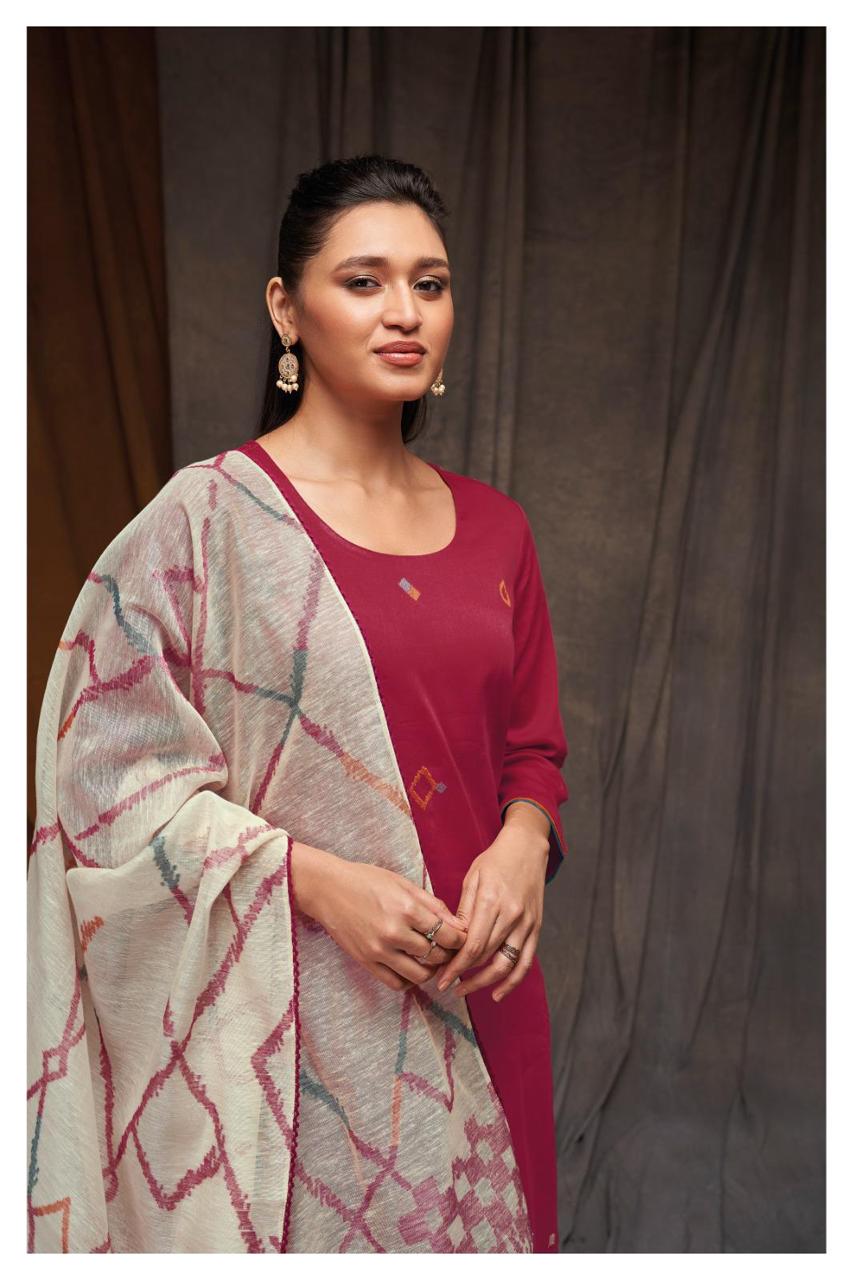 GANGA MYLA S1851 ADORABLE EMBROIDERY WORK SALWAR KAMEEZ MATERIALS