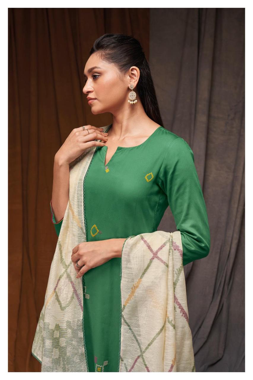 GANGA MYLA S1851 ADORABLE EMBROIDERY WORK SALWAR KAMEEZ MATERIALS