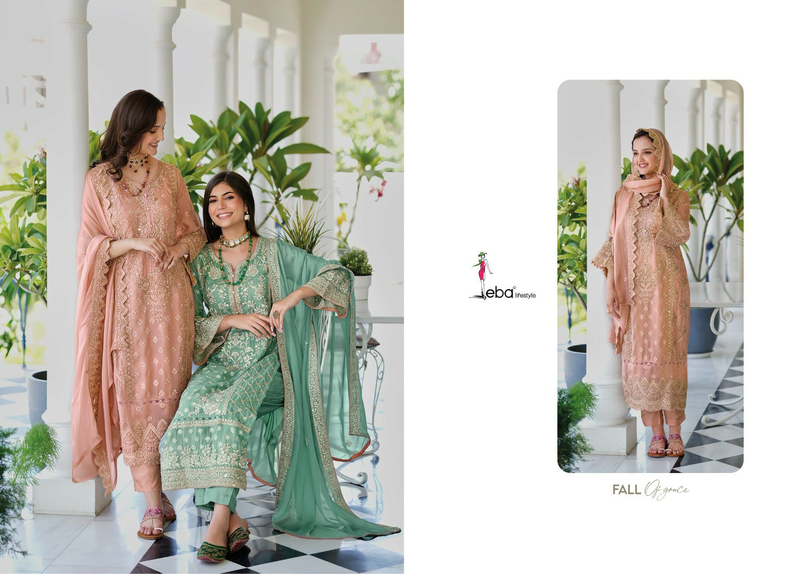 EBA LIFESTYLE PRESENT AANAYA DESIGNER WORK UNSTITCH SALWAR KAMEEZ COLLECTION