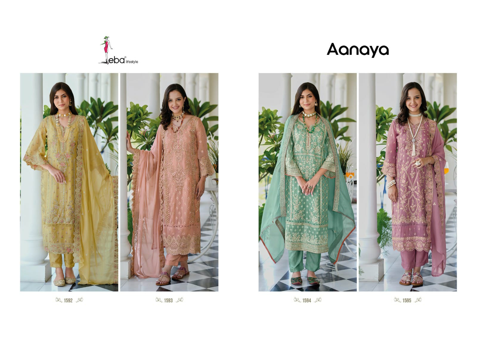 EBA LIFESTYLE PRESENT AANAYA DESIGNER WORK UNSTITCH SALWAR KAMEEZ COLLECTION