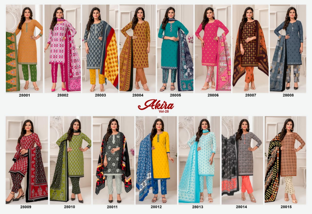JT Akira Vol-28 Wholesale Pure Cotton Printed Dress Material