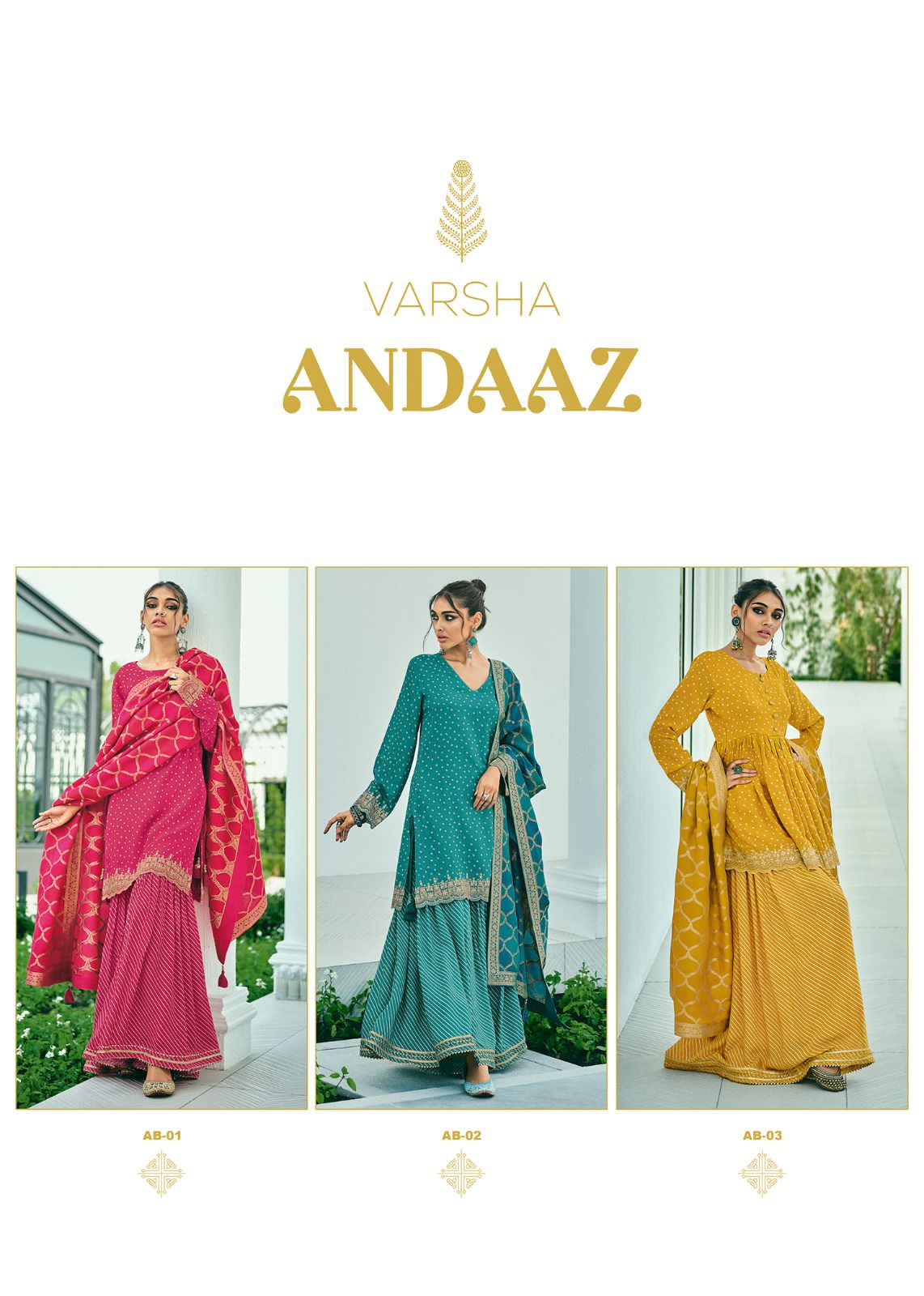 Varsha Andaaz Wholesale Viscose Muslin With Embroidery Salwar Suits