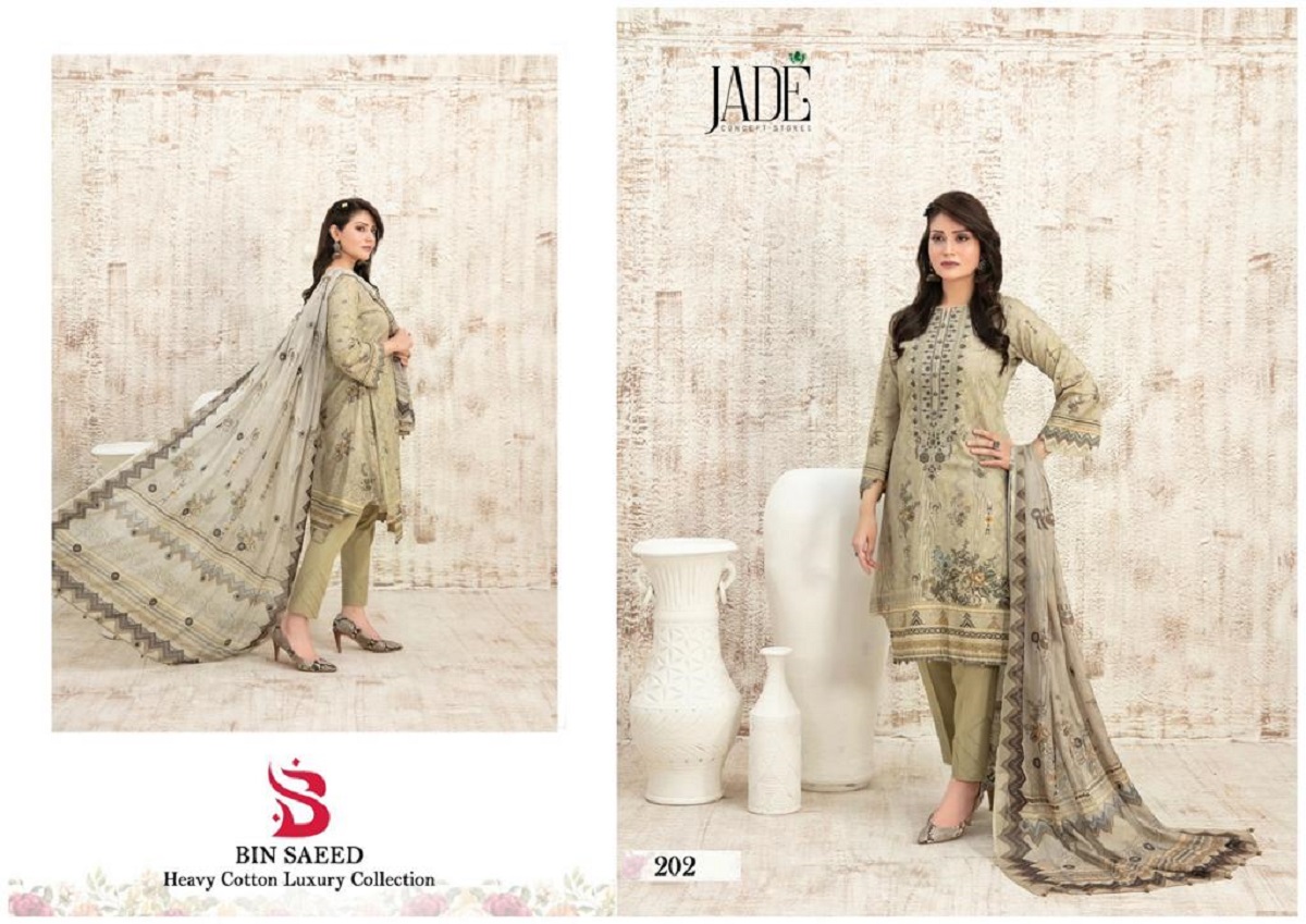 Jade Bin Saeed Vol-2 Wholesale Heavy Cotton Luxury Collection Dress Material