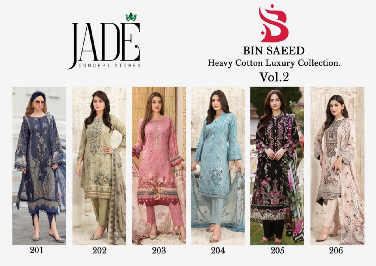 Jade Bin Saeed Vol-2 Wholesale Heavy Cotton Luxury Collection Dress Material