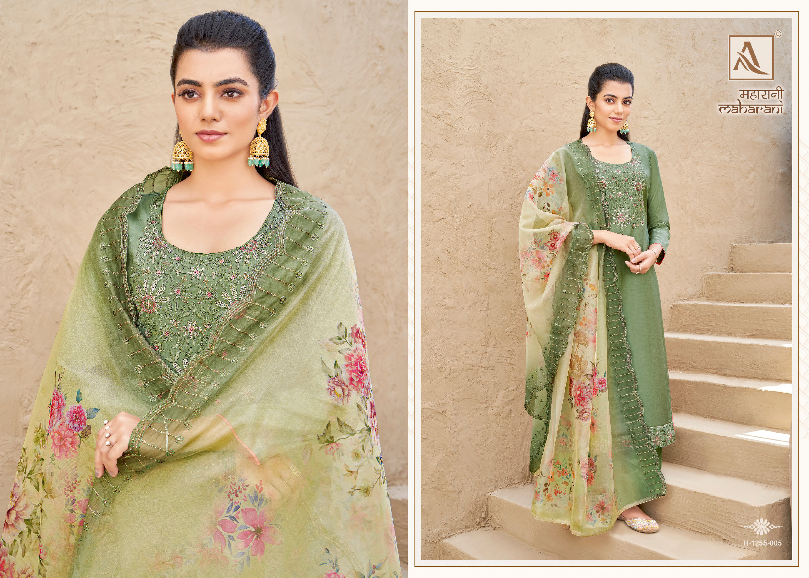 Alok Maharani Wholesale Pure Viscose With Exclusive Embroidery Dress Material