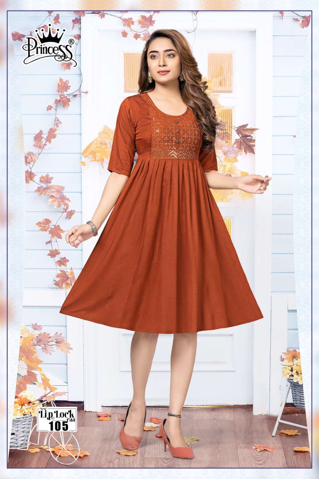 Princess Lip Lock Wholesale Rayon Short Flair Kurtis