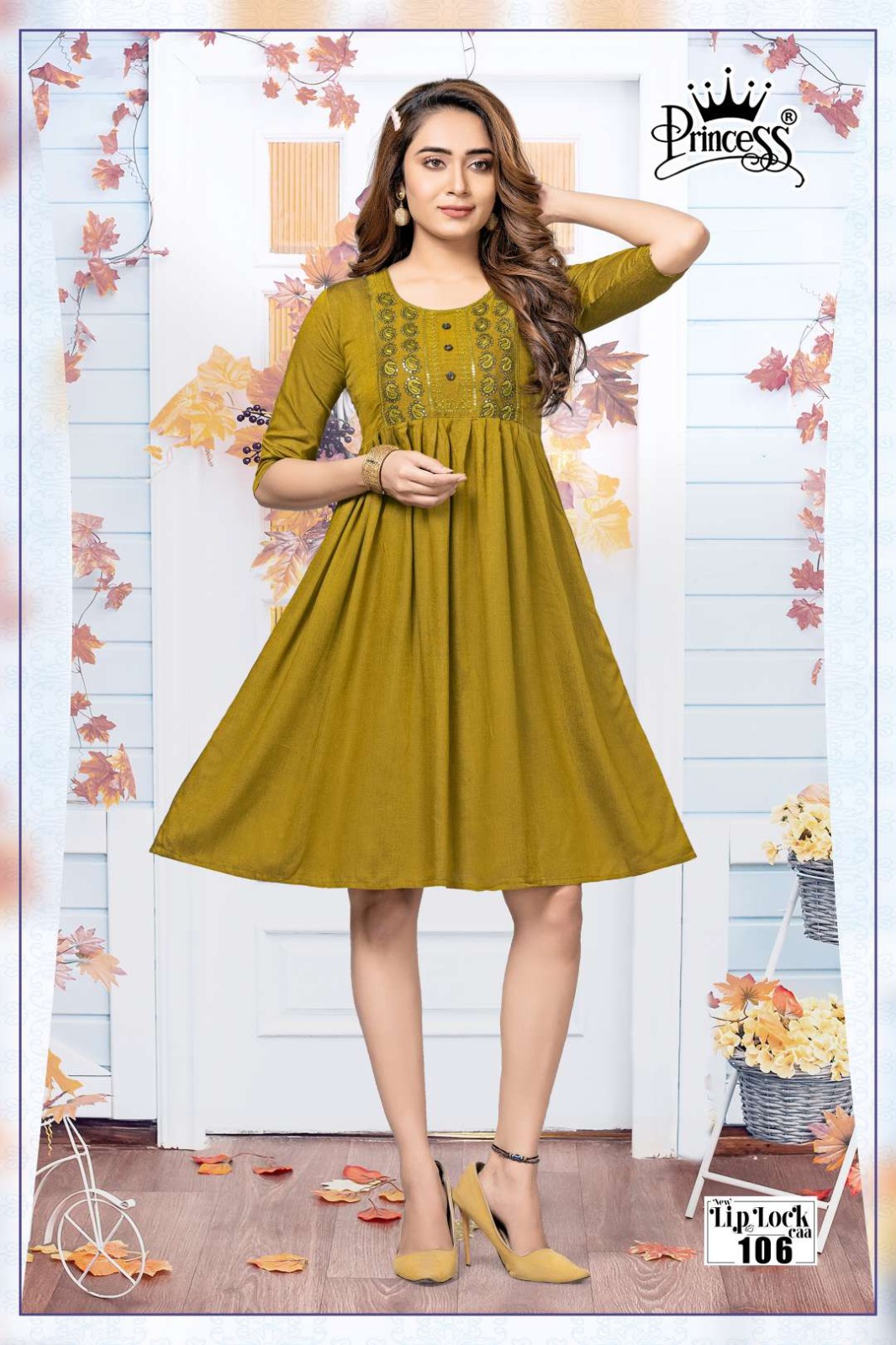 Princess Lip Lock Wholesale Rayon Short Flair Kurtis