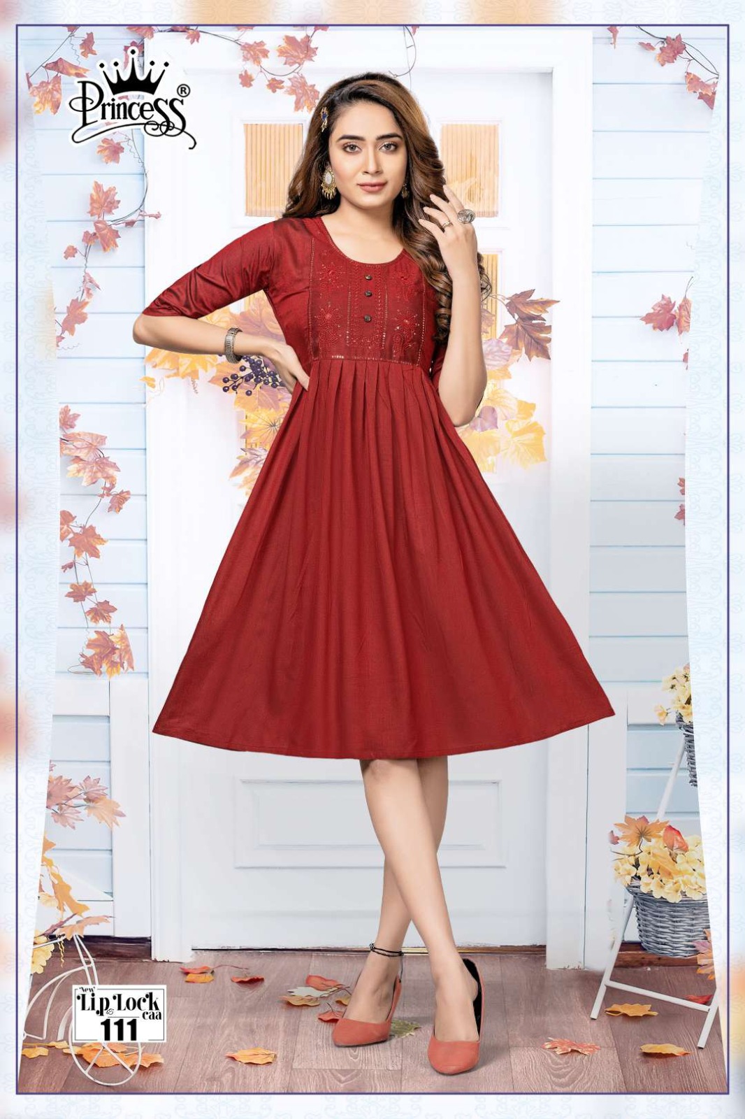Princess Lip Lock Wholesale Rayon Short Flair Kurtis