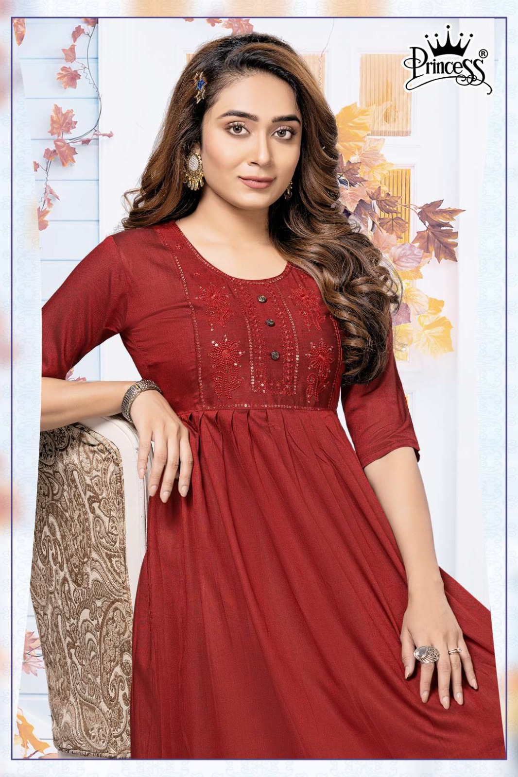 Princess Lip Lock Wholesale Rayon Short Flair Kurtis