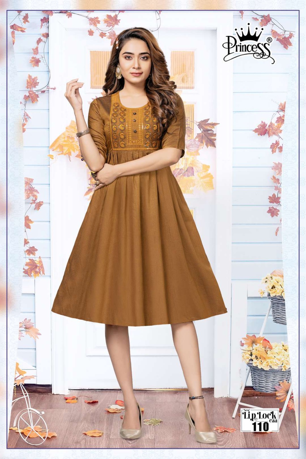 Princess Lip Lock Wholesale Rayon Short Flair Kurtis