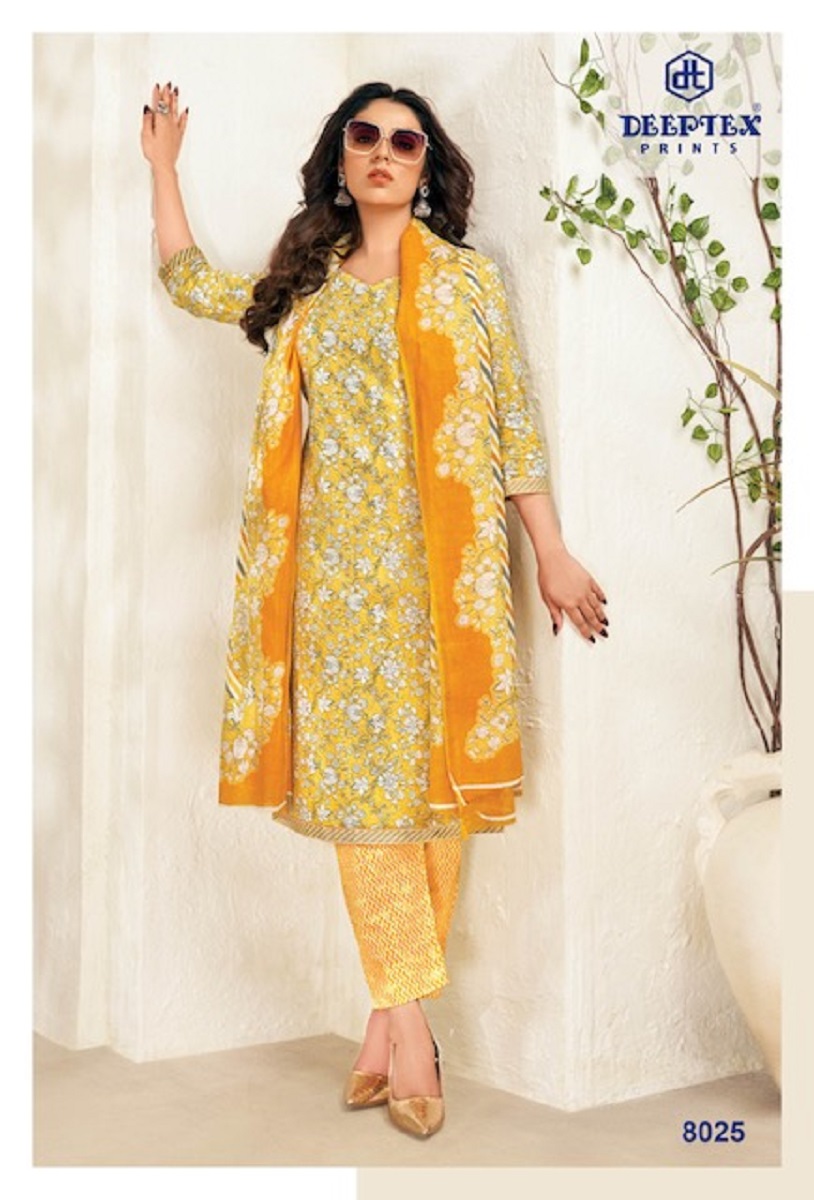 Deeptex Miss India Vol-80 Wholesale Pure Cotton Printed Dress Material