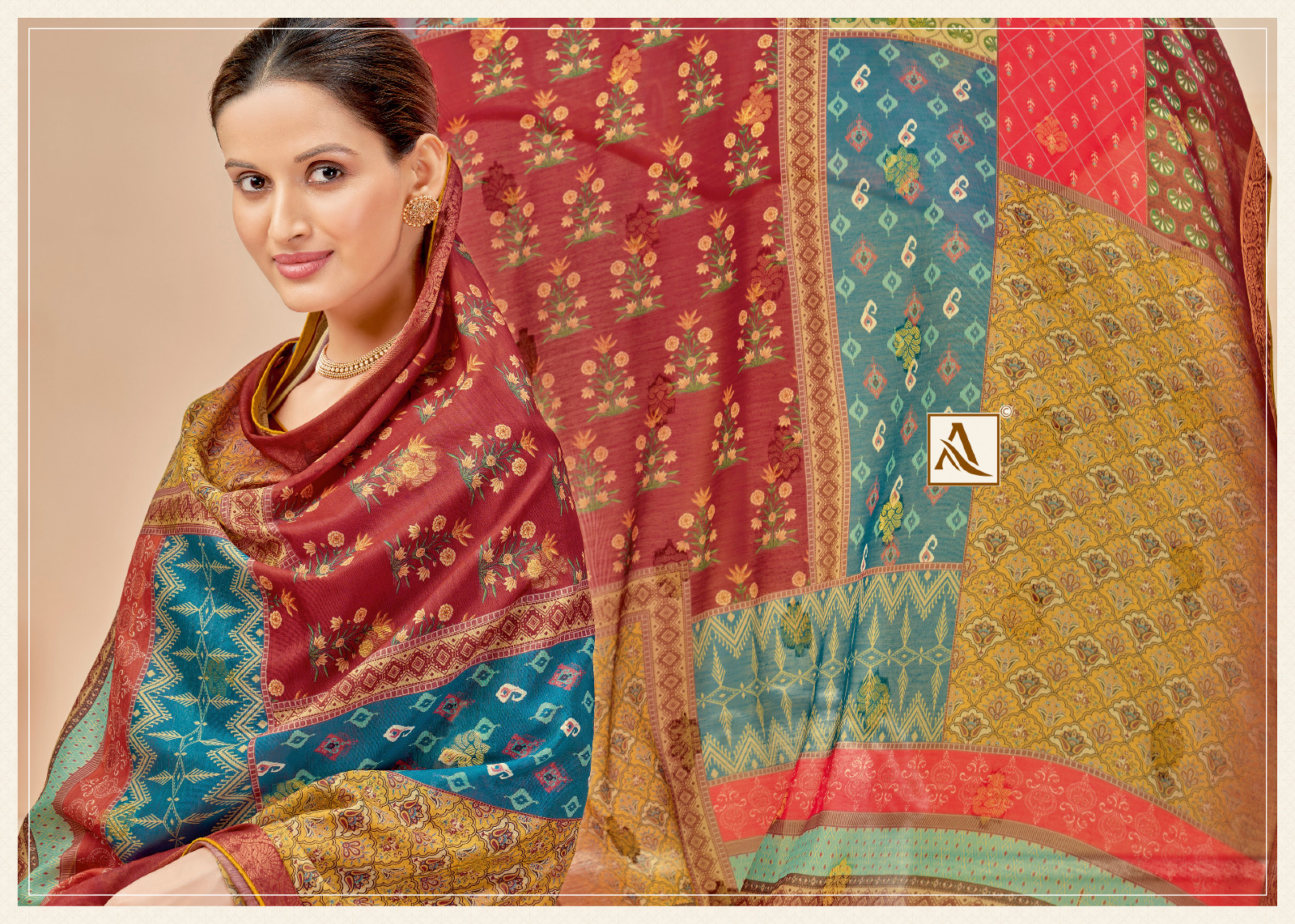 Alok Festive Fusion Vol-7 Wholesale Cotton Dyed With Embroidery Work Dress Material