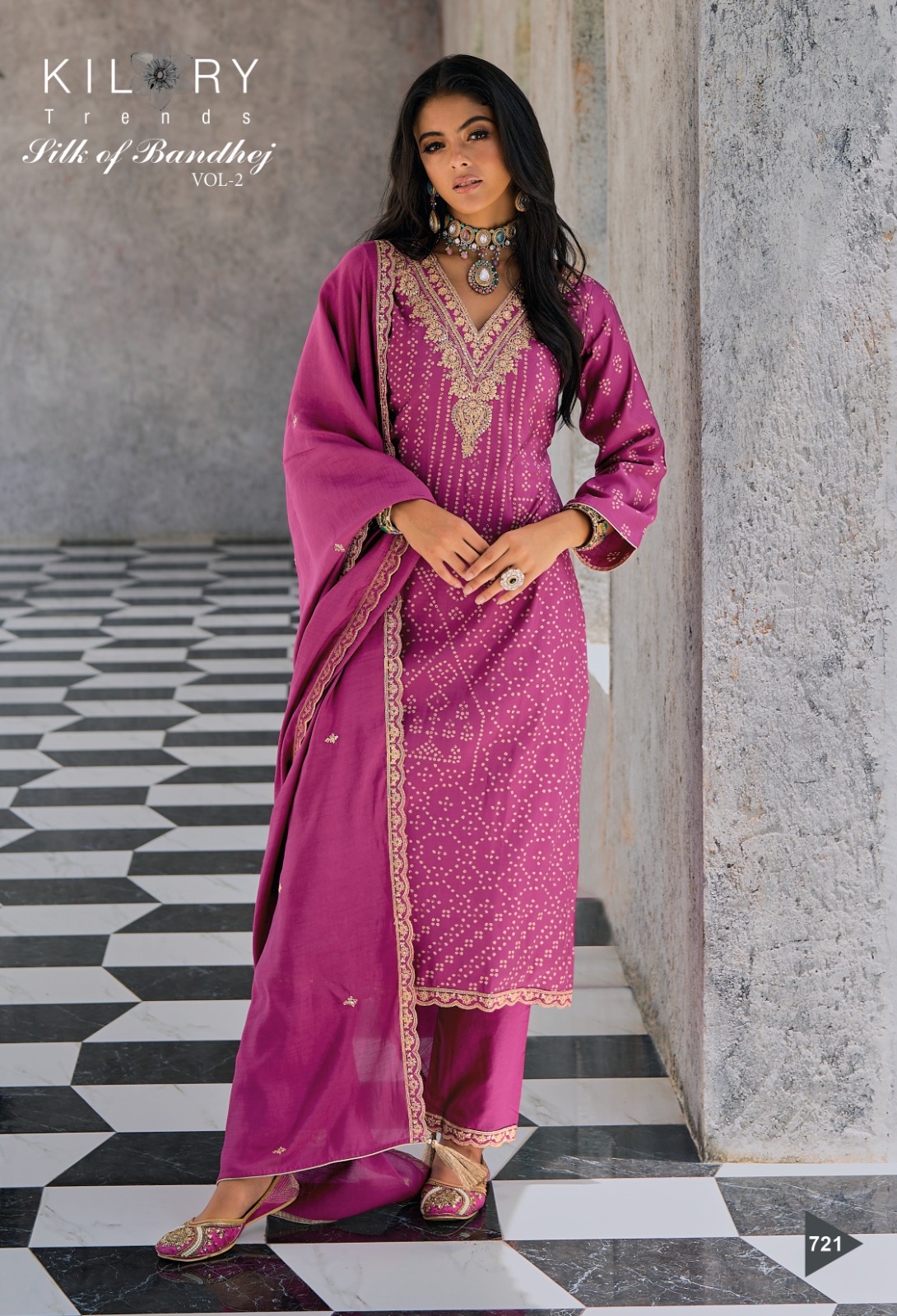 Kilory Silk Of Bandhej Vol-2 Wholesale Pure Viscose With Fancy Embroidery Work Dresses