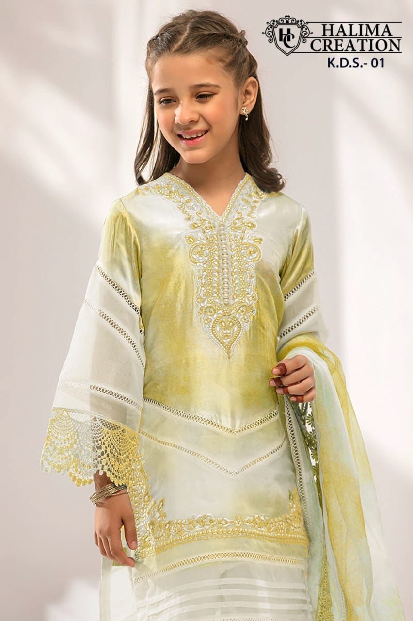 HALIMA KDS 01 NEW COLOR KIDS WEAR AMAZING WORK READYMADE SALWAR KAMEEZ