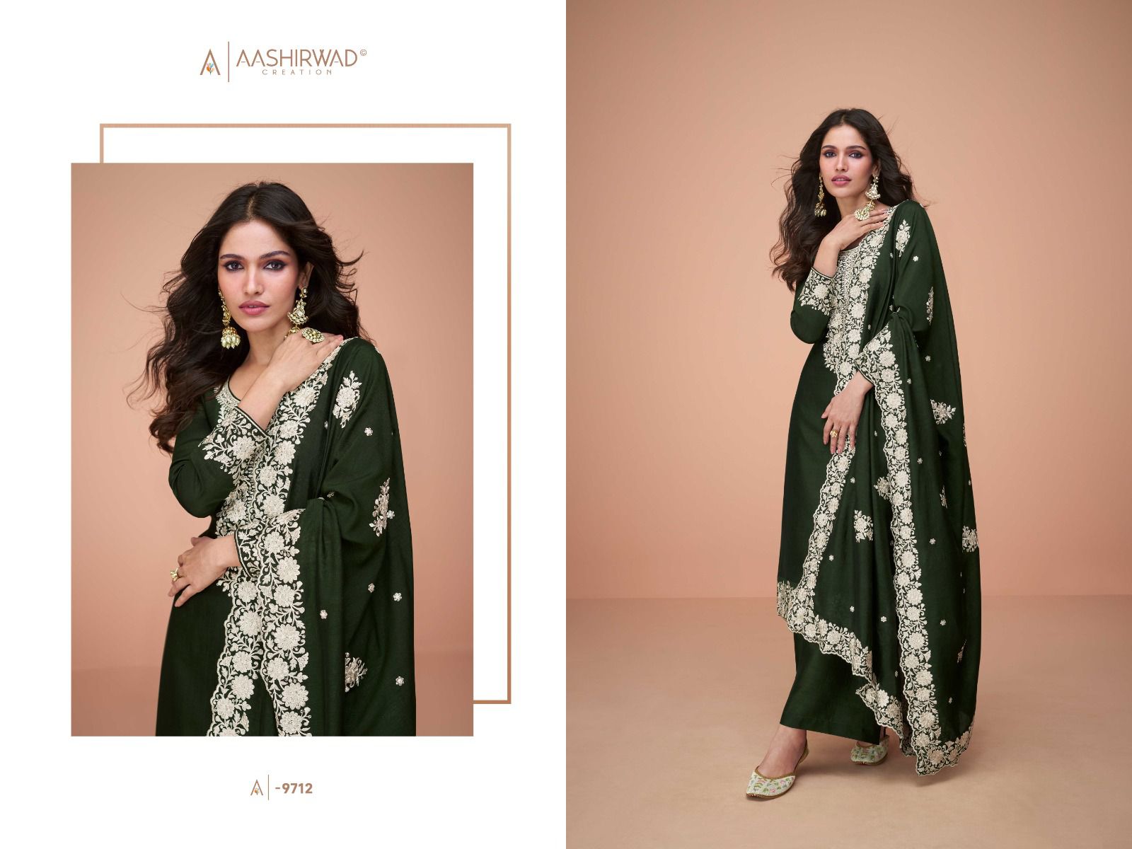 Aashirwad Benchmark Wholesale Premium Silk Straight Salwar Suits