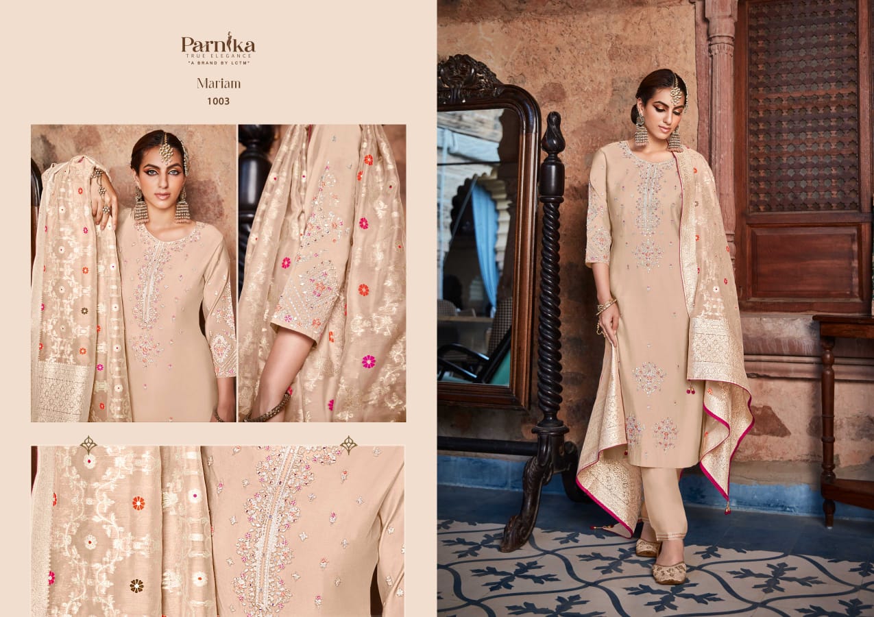 TZU PARNIKA PRESENT MARIAM FANCY FESTIVE WEAR AMAZING WORK SALWAR KAMEEZ MATERIAL