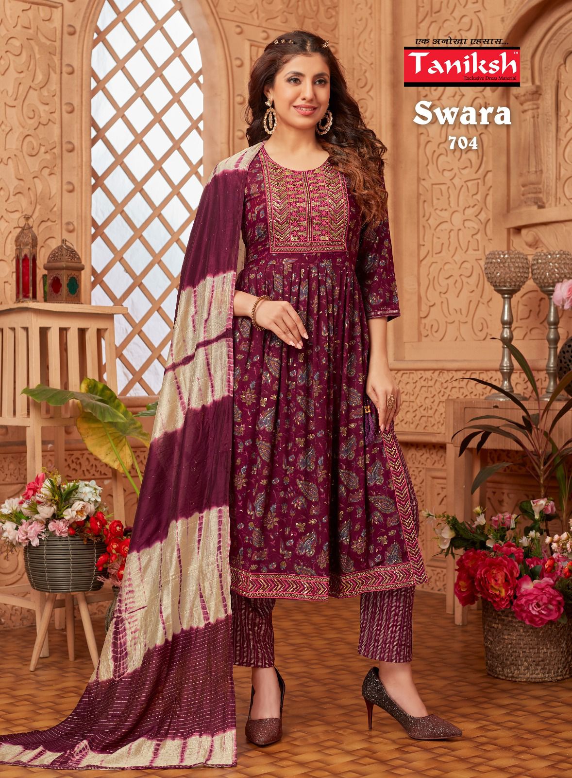 Taniksh Swara Vol-7 Wholesale Nyra Cut Top With Pants And Dupatta
