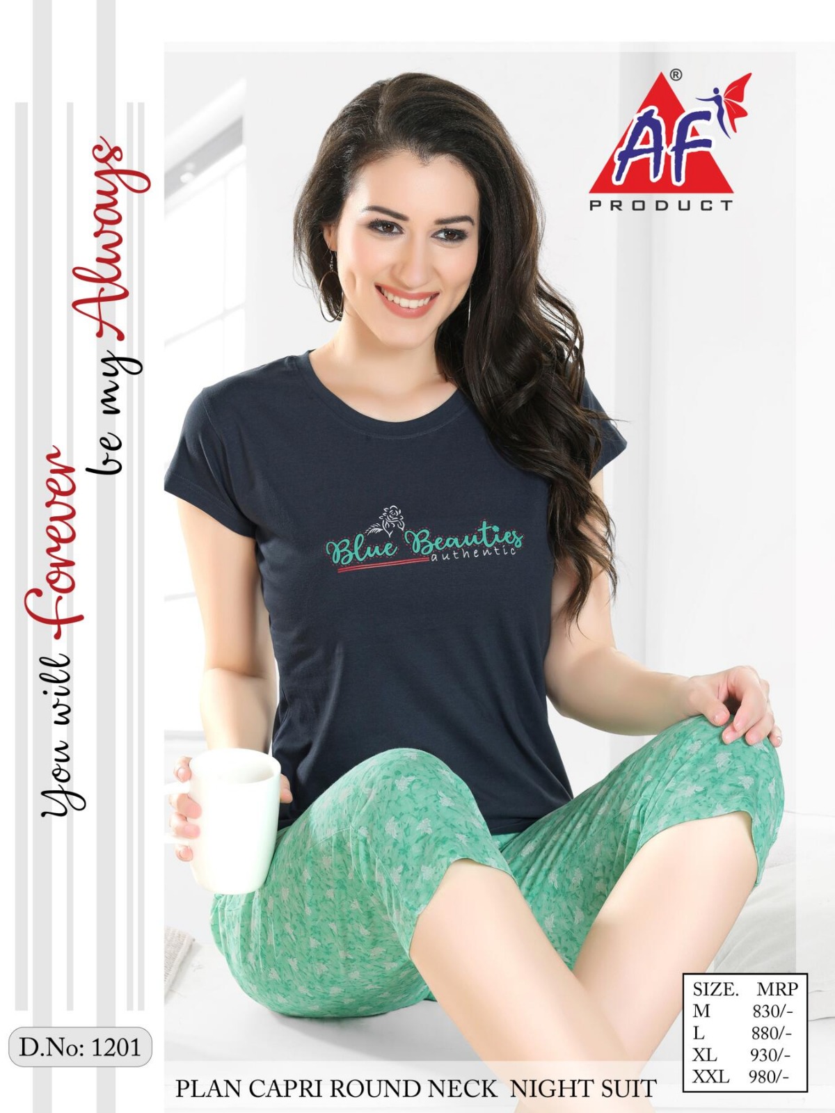 AF Product Style No 1201 Wholesale T-Shirt And Capri