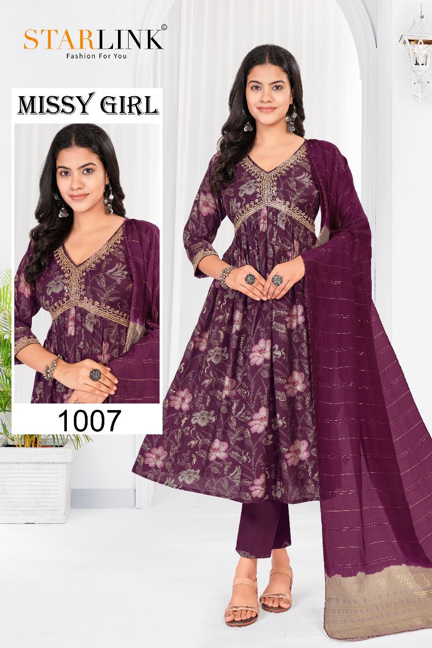 Starlink Missy Girl Wholesale Modal Viscose Ready Made 3 Piece Suits Combo