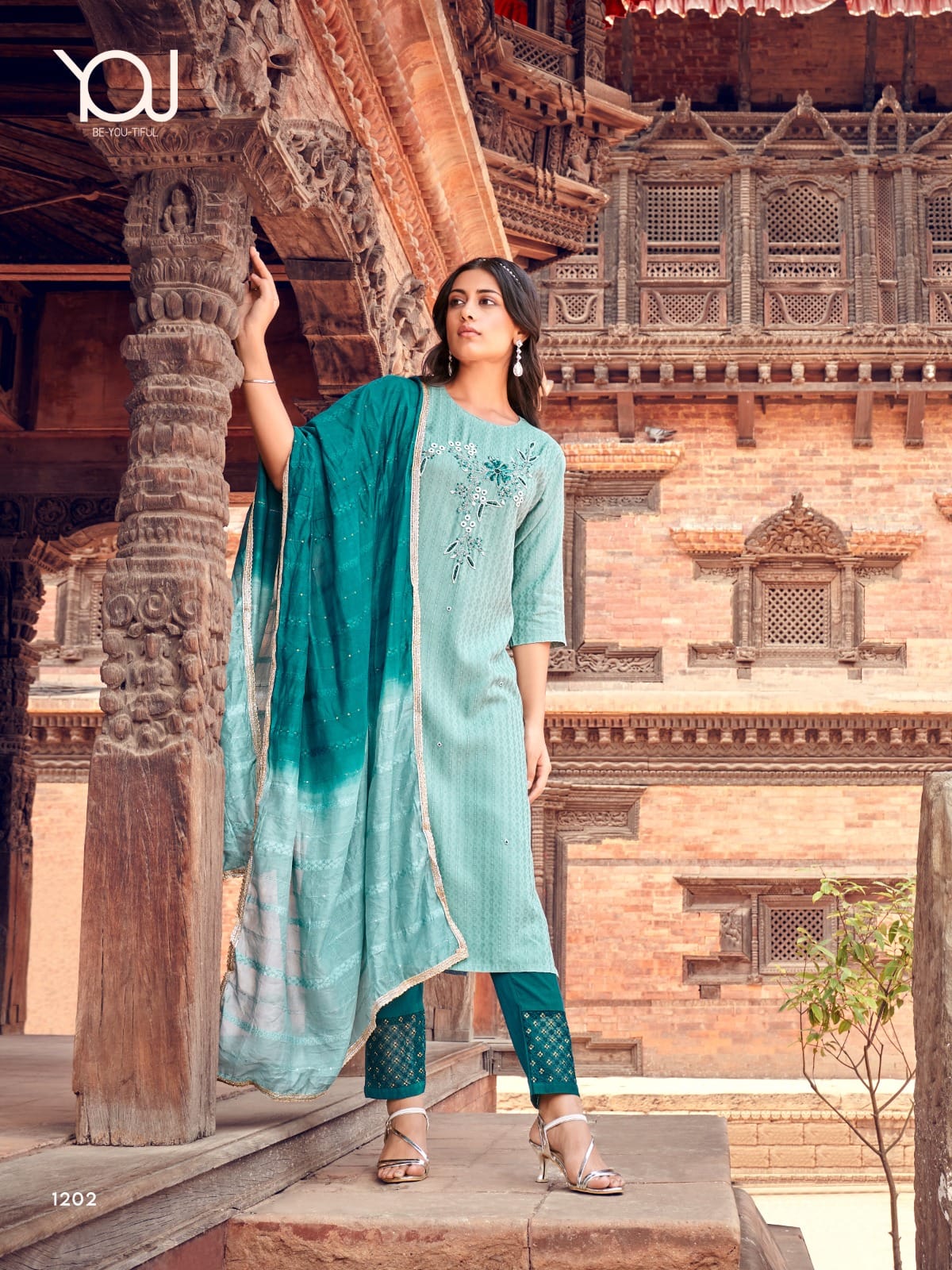 You By Wanna Paradise Vol-9 Wholesale Pure Viscose Rayon With Hand Work Kurtis With Pants And Dupatta