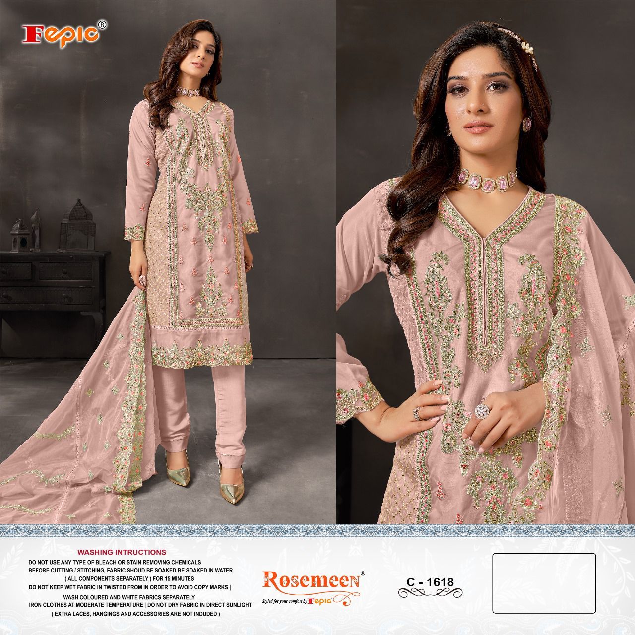 Fepic Rosemeen C-1618 Wholesale Pakistani Concept Pakistani Suits