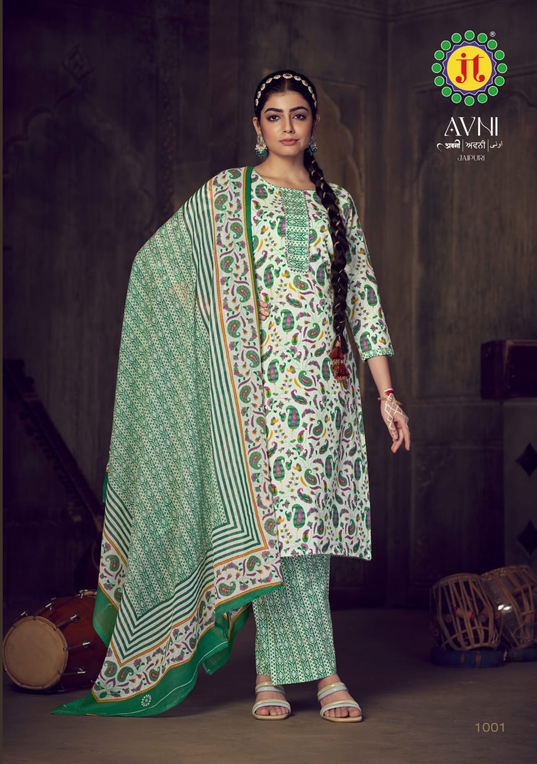 JT Avni Wholesale Jaipuri Cotton With Tie Dress Material