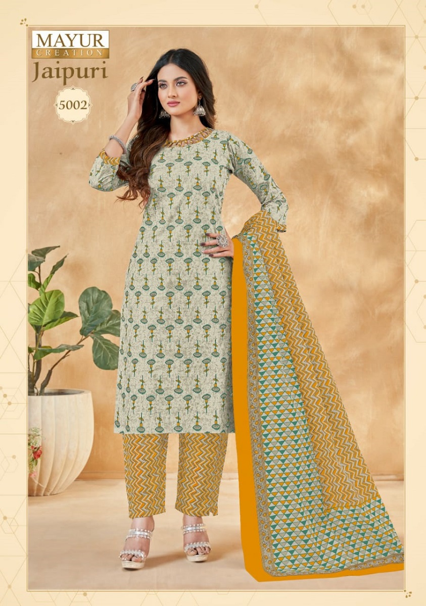 Mayur Jaipuri Vol-5 Wholesale Pure Cotton Printed Readymade Dress