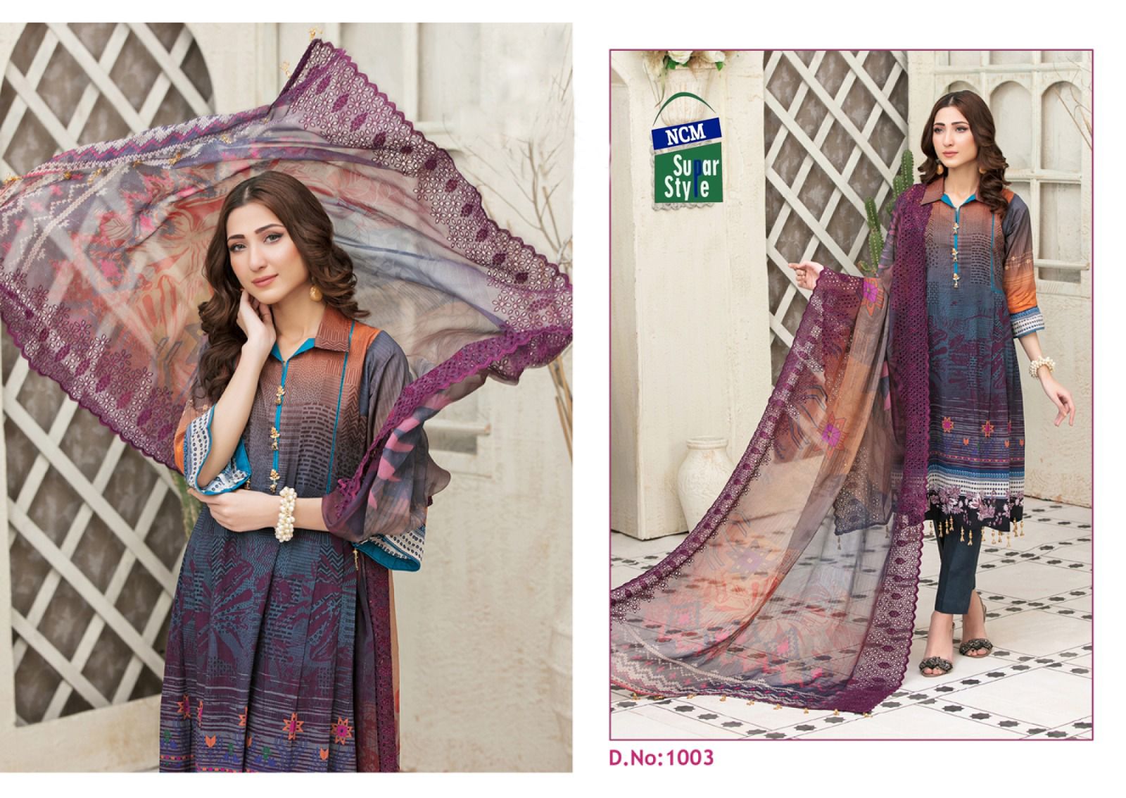 NCM Nazakat Wholesale Exclusive Karachi Print Dress Material