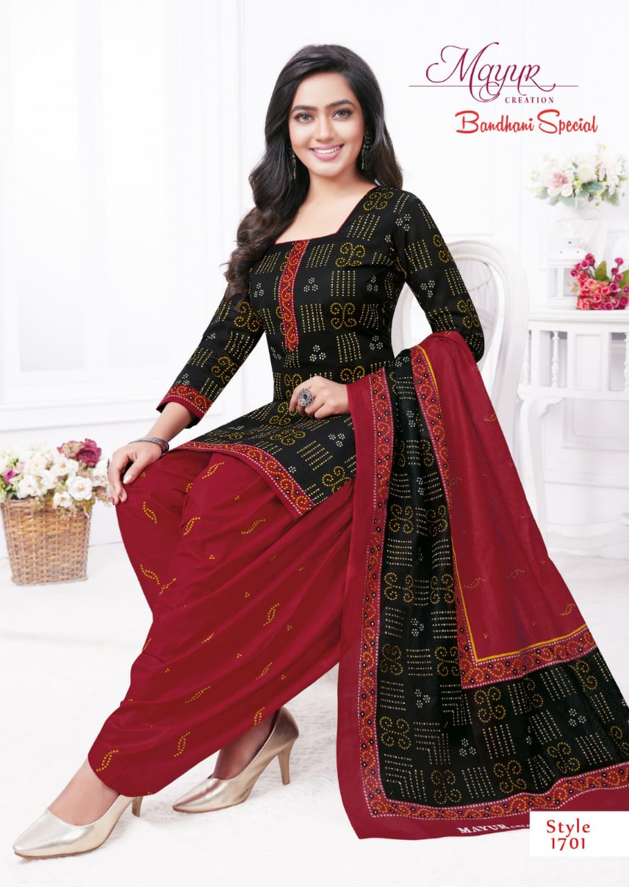 Mayur Bandhani Special Vol-17 Wholesale Cotton Bandhani Print Dress Material