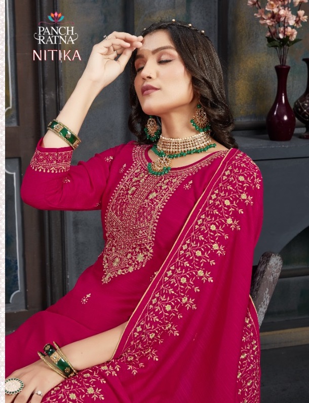 PANCH RATNA PRESENT NITIKA FANCY DESIGNER SALWAR KAMEEZ MATERIAL