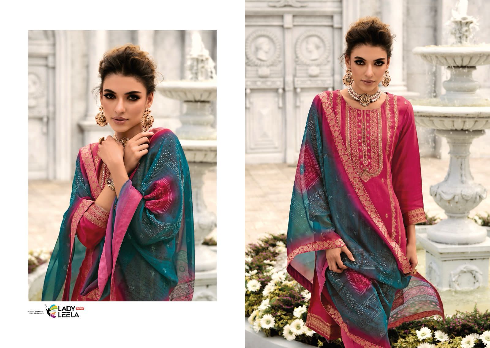 Lady Leela Libaas Wholesale Pure Jacquard Kurtis With Pants And Dupatta
