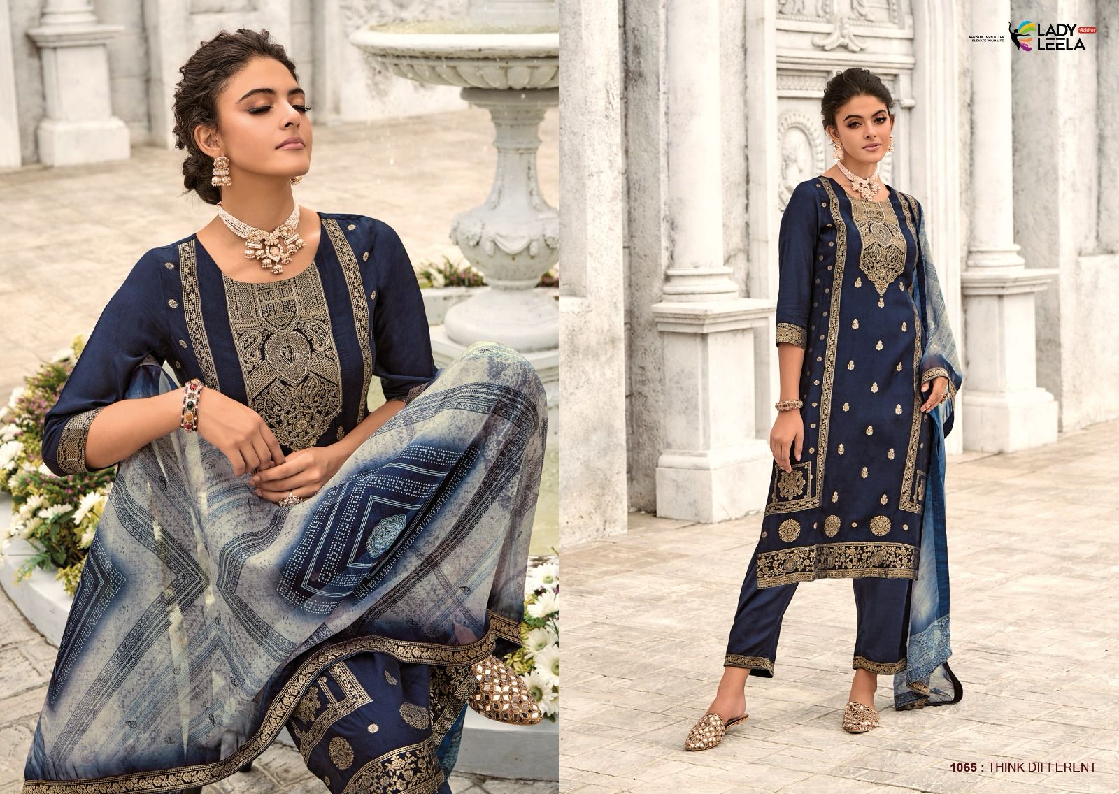 Lady Leela Libaas Wholesale Pure Jacquard Kurtis With Pants And Dupatta