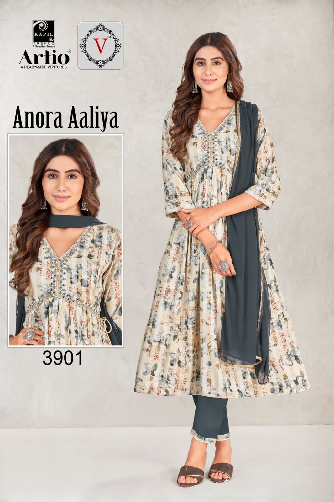 Artio Anora Aaliya Wholesale Aliya Cut Kurtis With Pant And Dupatta