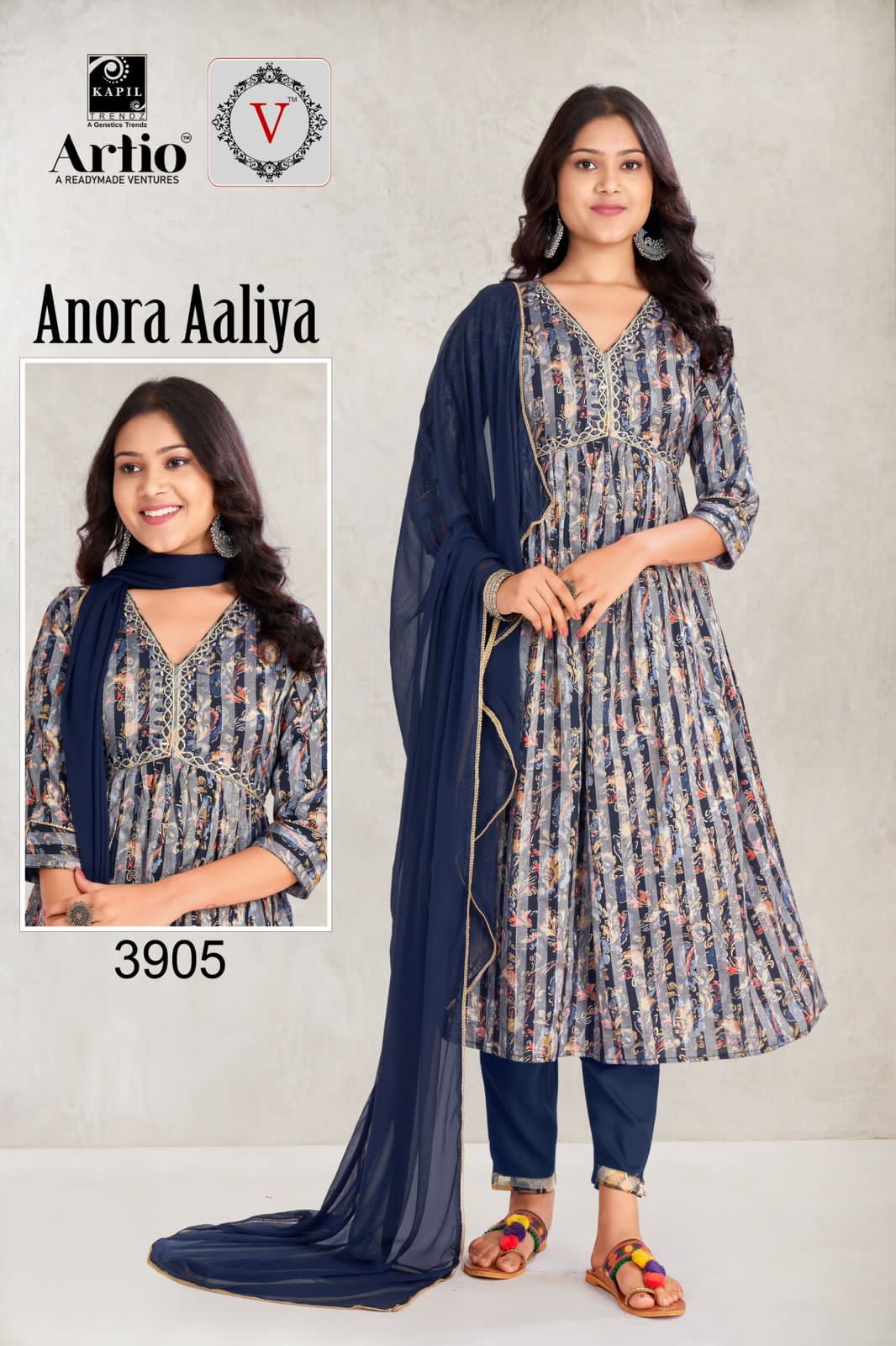 Artio Anora Aaliya Wholesale Aliya Cut Kurtis With Pant And Dupatta