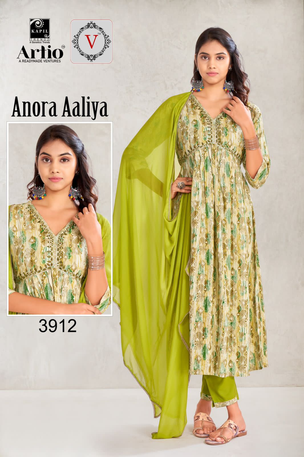 Artio Anora Aaliya Wholesale Aliya Cut Kurtis With Pant And Dupatta