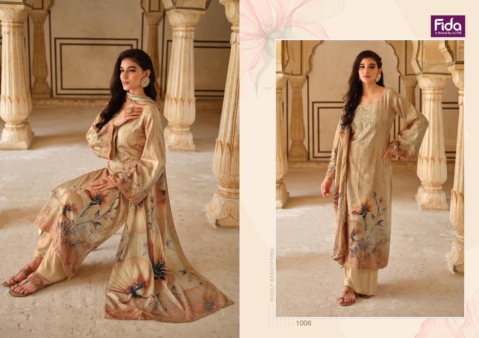 Fida Bloom Wholesale Digital Pashmina Winter Dress Material