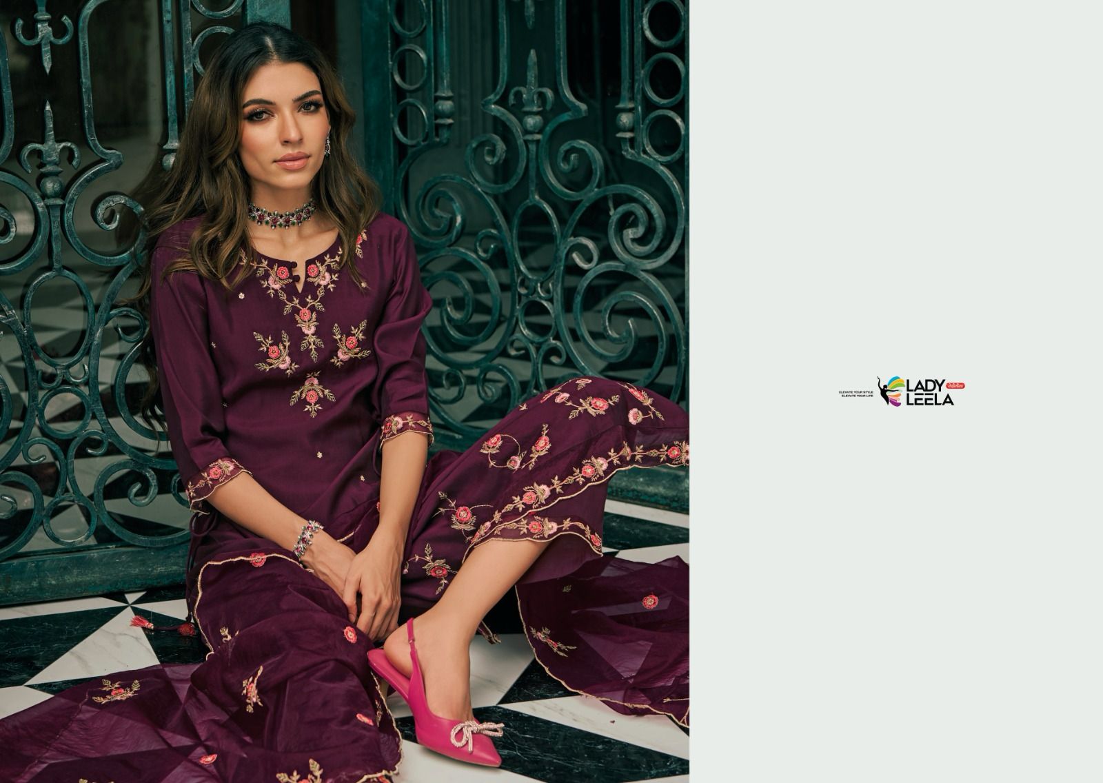 Lady Leela Raabta Wholesale Heavy Handwork Kurtis With Pant And Dupatta